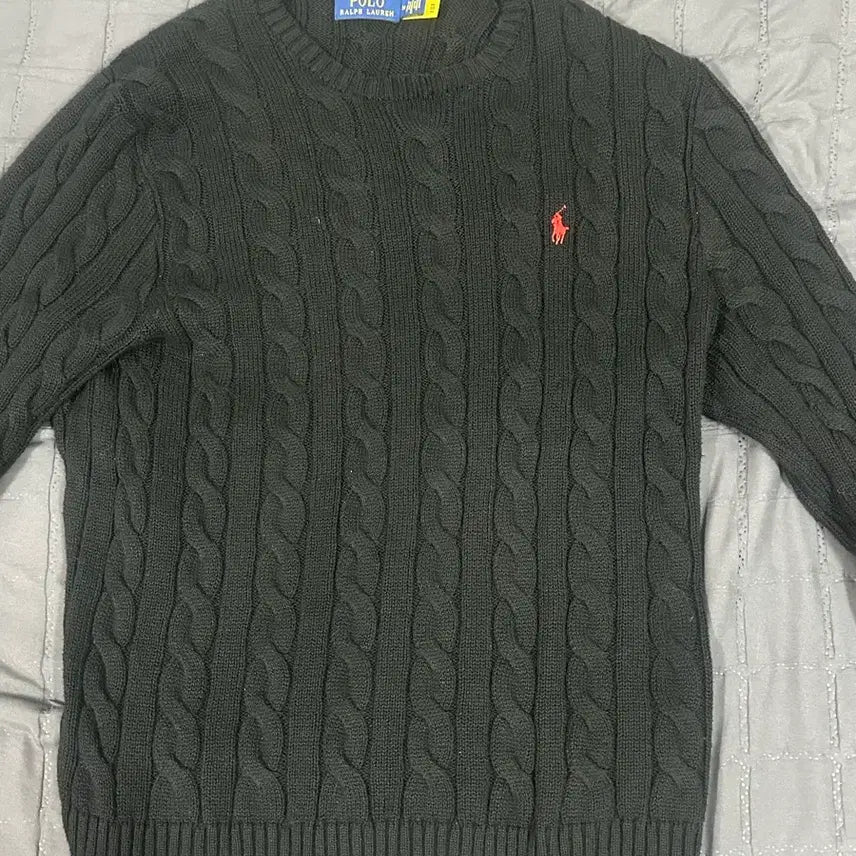 [BUNJANG] Polo Ralph Lauren Cable Knit Black Sweater M / 폴로 랄프로렌 케이블 니트 블랙