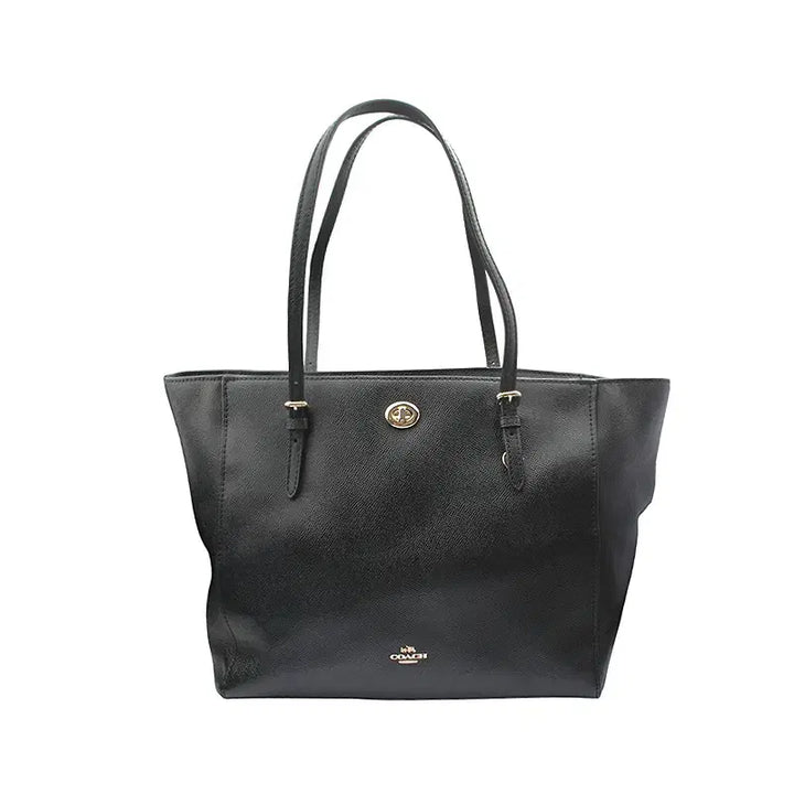 [BUNJANG] Coach Black Leather Shoulder Bag / 코치 블랙 레더 숄더백