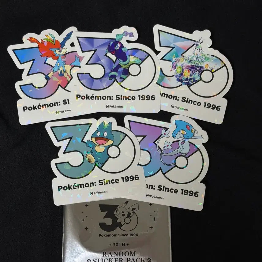 [BUNJANG] Pokemon 30th Anniversary Pop-up Logo Stickers (Set 4) / 먹고자 테라파고스 아그놈 케르디오 포켓몬 30주년 팝업 로고스티커 스티커