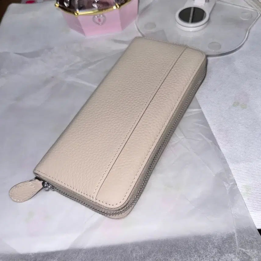 [BUNJANG] Japanese Style Long Wallet Beige Leather / 가죽 일본식 장지갑_베이지