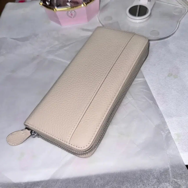 [BUNJANG] Japanese Style Long Wallet Beige Leather / 가죽 일본식 장지갑_베이지