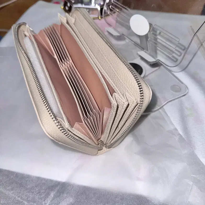 [BUNJANG] Japanese Style Long Wallet Beige Leather / 가죽 일본식 장지갑_베이지