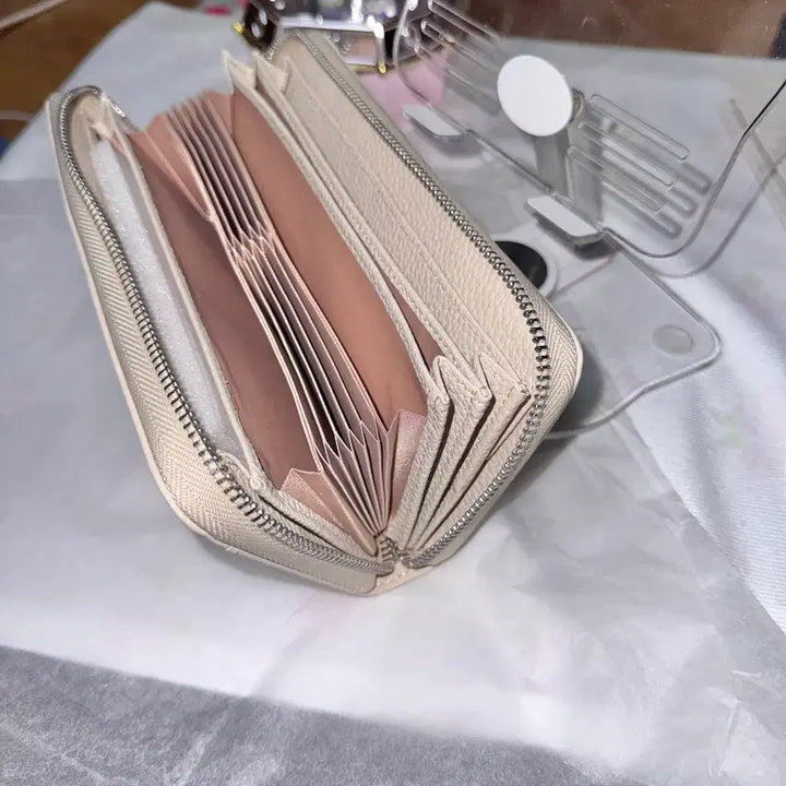 [BUNJANG] Japanese Style Long Wallet Beige Leather / 가죽 일본식 장지갑_베이지