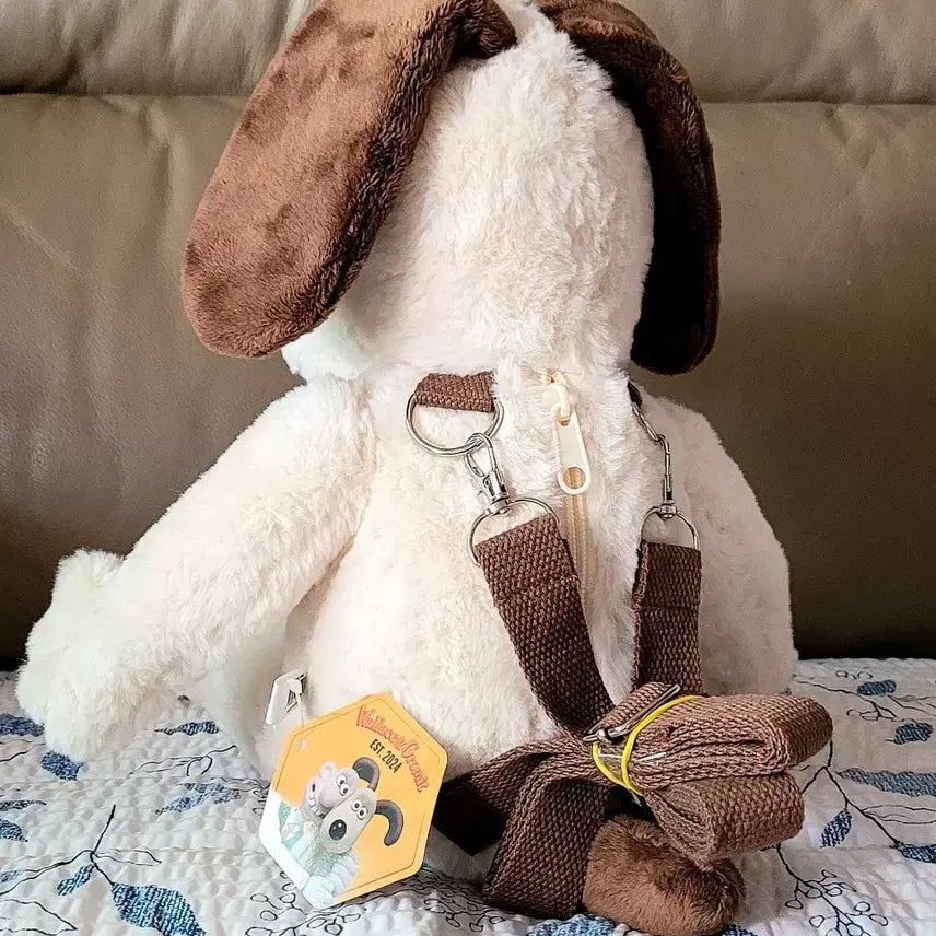 [BUNJANG] Wallace &amp; Gromit 33cm Plush Doll &amp; Tube Keychain Doll Set / 월레스와 그로밋 백팩가방 33cm인형+튜브 키링인형 세트(새상품)