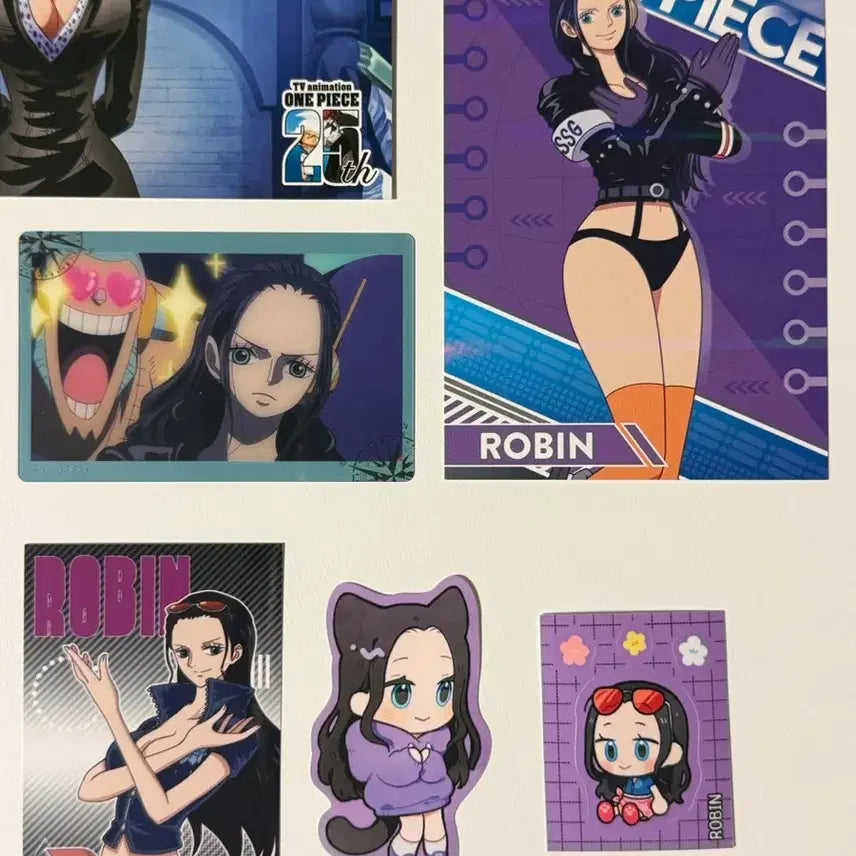 [BUNJANG] One Piece Robin Sticker &amp; Paper Goods Set / 원피스 로빈 스티커 및 지류 굿즈 공식 비공식 세트 판매