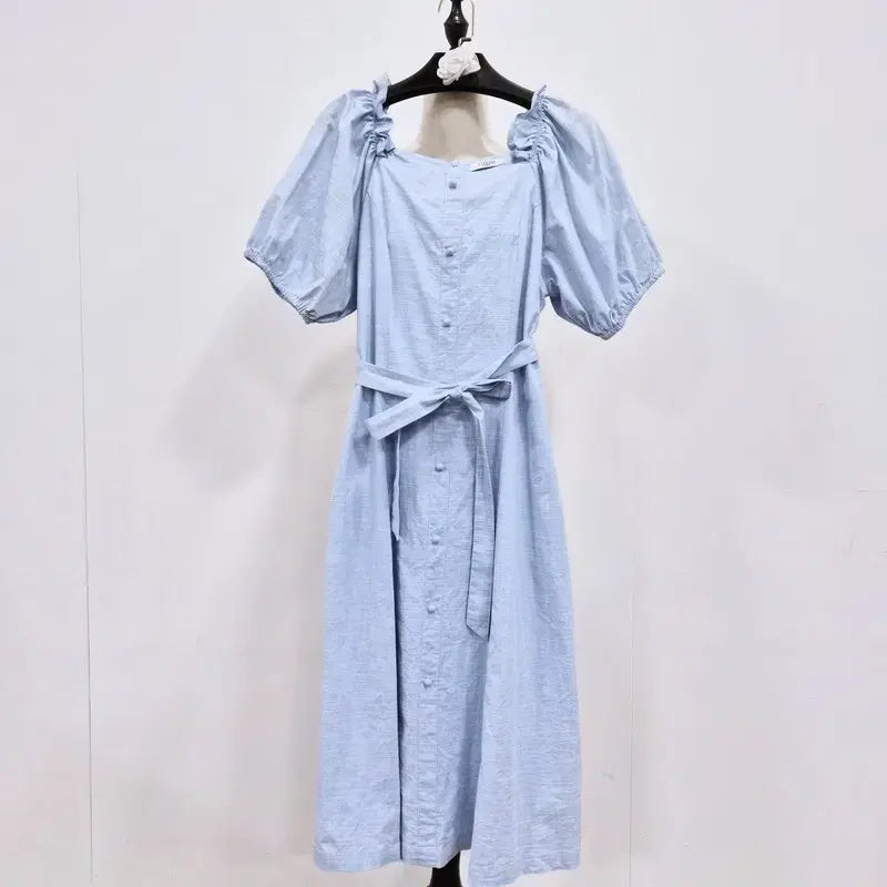 [BUNJANG] Recov Square Neck Puff Sleeve Dress / 레코브 스퀘어넥 퍼프소매 원피스