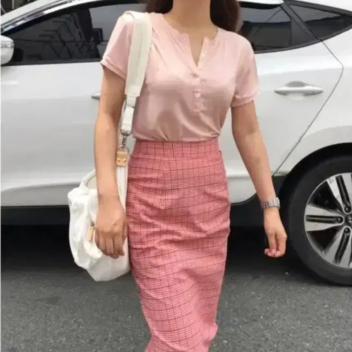[BUNJANG] URUMARKET Check H-Line Skirt / 우루마켓 체크스커트 h스커트