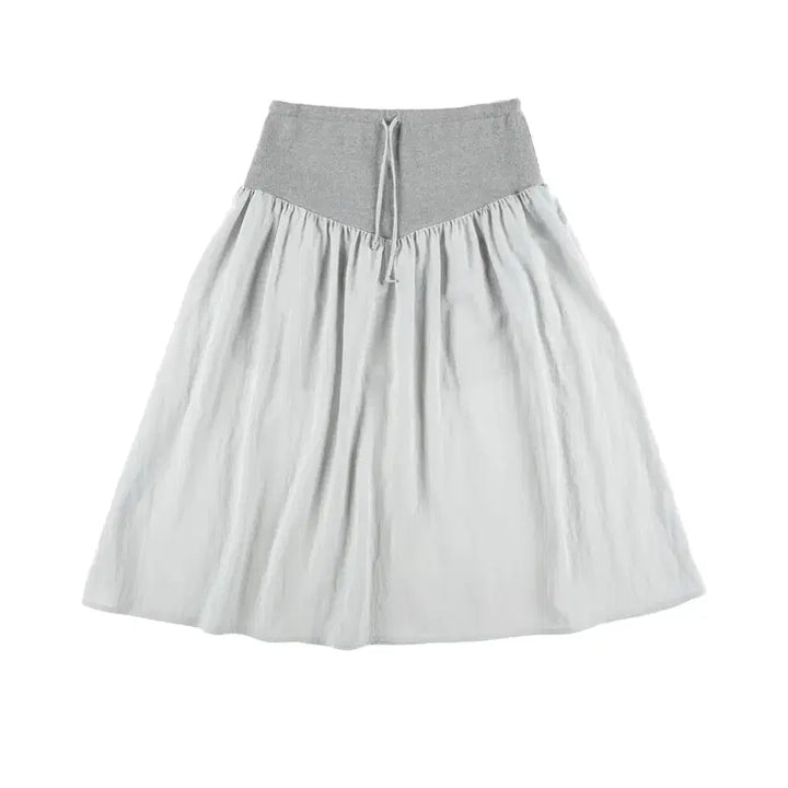 [BUNJANG] ONSKAR FLARE RIB SKIRT - Grey / 온스카 플레어 미디 스커트 그레이 FLARE RIB SKIRT 치마