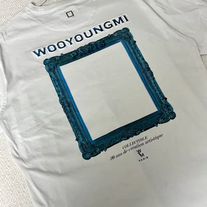 [BUNJANG] Wooyoungmi Back Logo Frame T-Shirt White Size 50 / [새상품급] 우영미 백로고 프레임 반팔 티셔츠 화이트 50사이즈