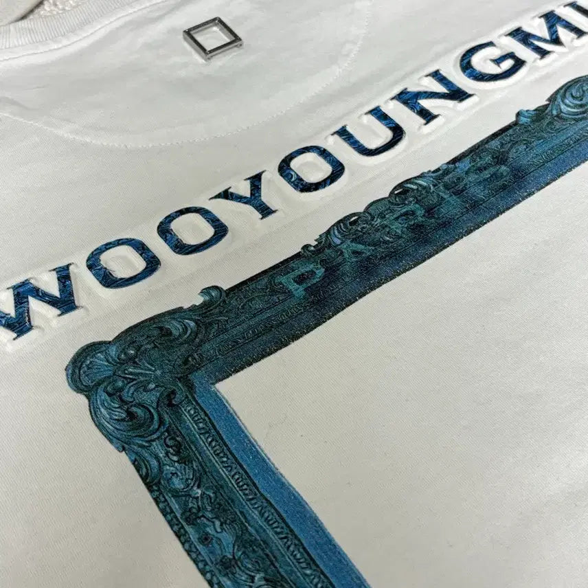 [BUNJANG] Wooyoungmi Back Logo Frame T-Shirt White Size 50 / [새상품급] 우영미 백로고 프레임 반팔 티셔츠 화이트 50사이즈