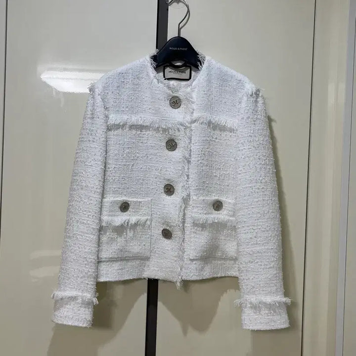 [BUNJANG] Moje Espoir White Tweed Jacket Size 55 / 모조에스핀 화이트 트위드 자켓 55