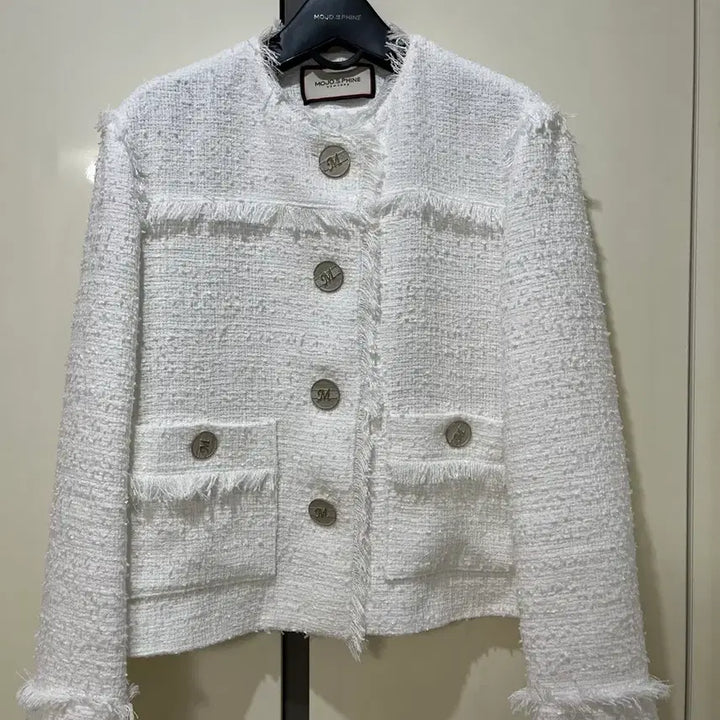[BUNJANG] Moje Espoir White Tweed Jacket Size 55 / 모조에스핀 화이트 트위드 자켓 55