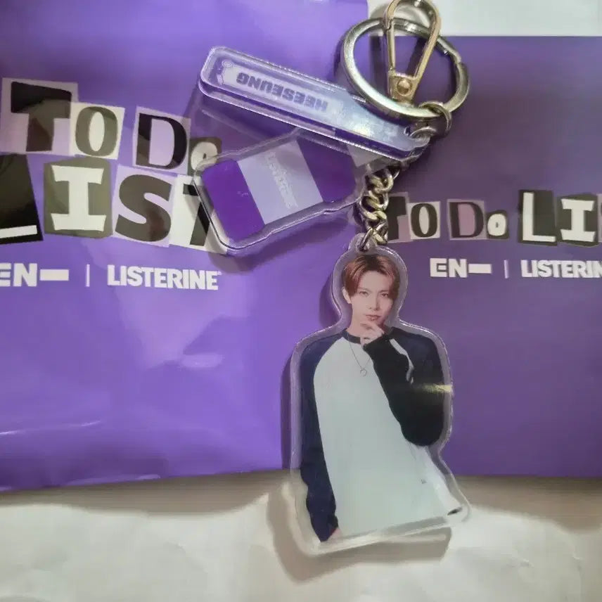 [BUNJANG] ENHYPEN Heeseung Acrylic Keyring & To-Do List Shopping Bag Bundle / 엔하이픈 희승 키링 + 투두리스트 쇼핑백