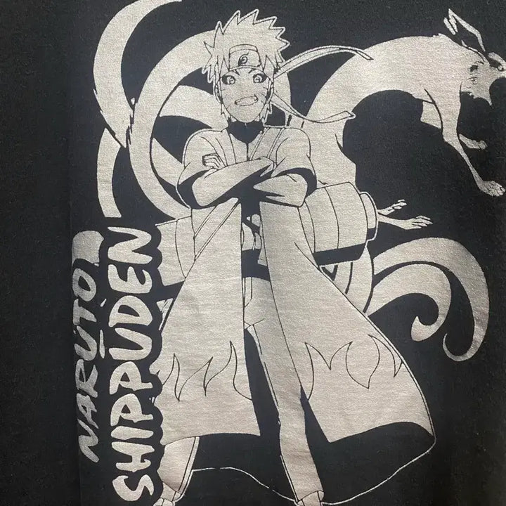 [BUNJANG] Naruto Kurama Big Logo Japan T-Shirt Black L / 나루토 쿠라마 빅로고 로고 재팬 티셔츠 블랙 L