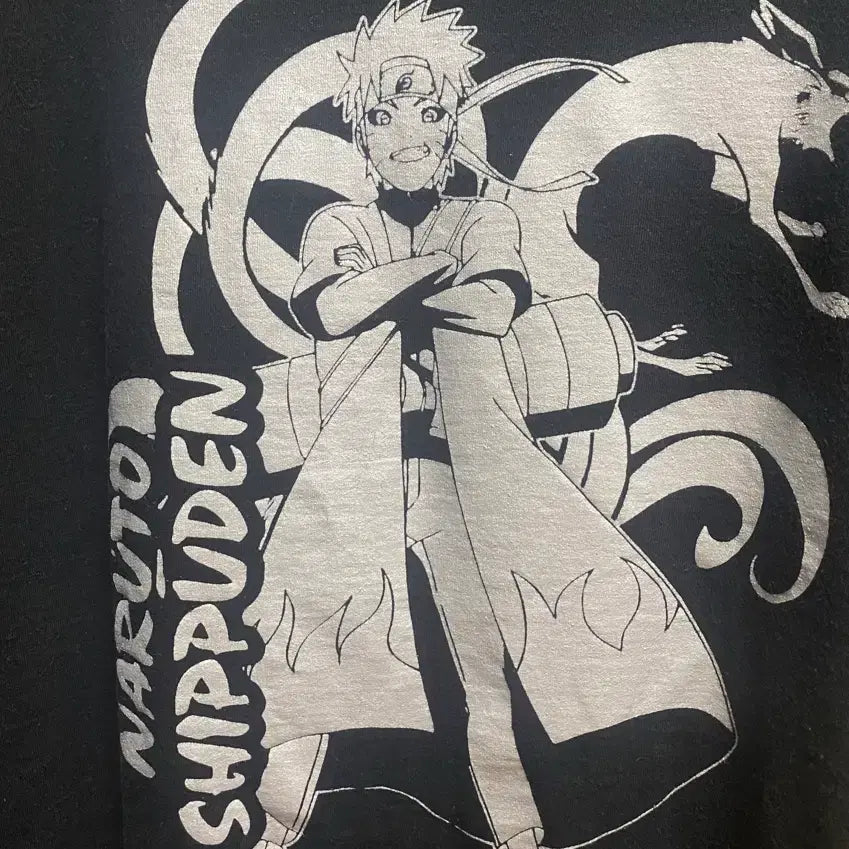 [BUNJANG] Naruto Kurama Big Logo Japan T-Shirt Black L / 나루토 쿠라마 빅로고 로고 재팬 티셔츠 블랙 L