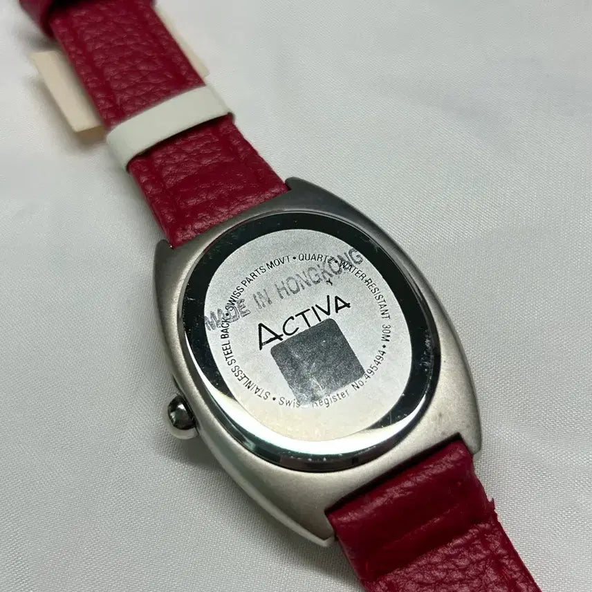 [BUNJANG] Activa Vintage Leather Watch Red / ACTIVA 빈티지 손목시계 레더 레드