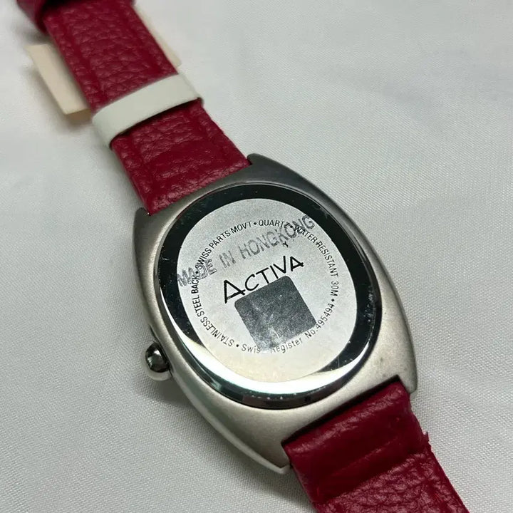 [BUNJANG] Activa Vintage Leather Watch Red / ACTIVA 빈티지 손목시계 레더 레드