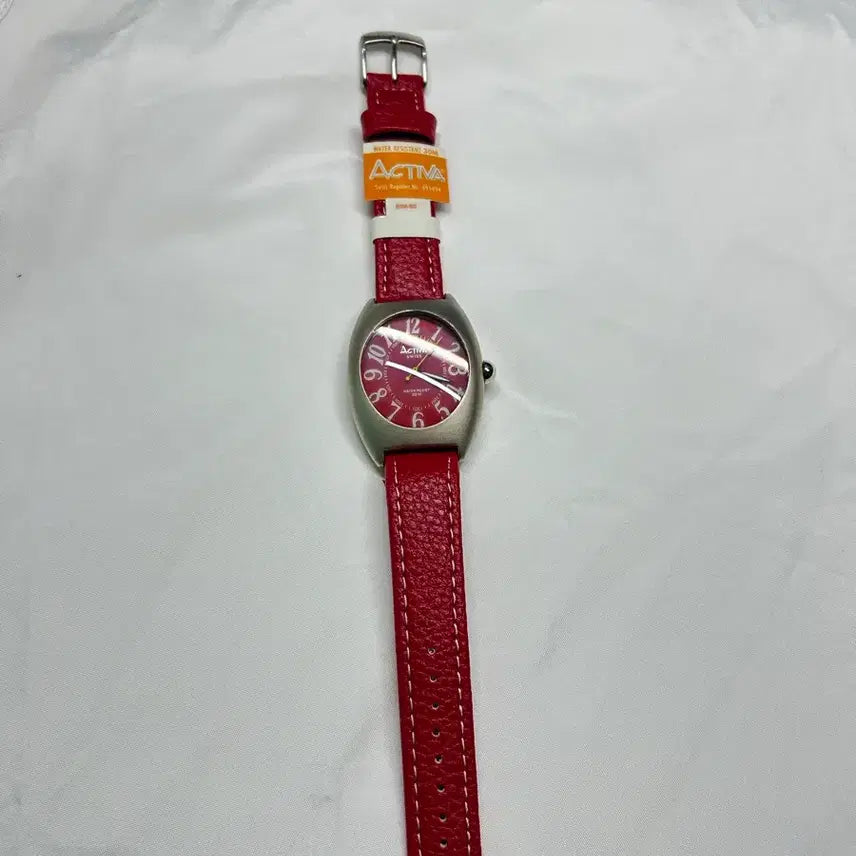 [BUNJANG] Activa Vintage Leather Watch Red / ACTIVA 빈티지 손목시계 레더 레드