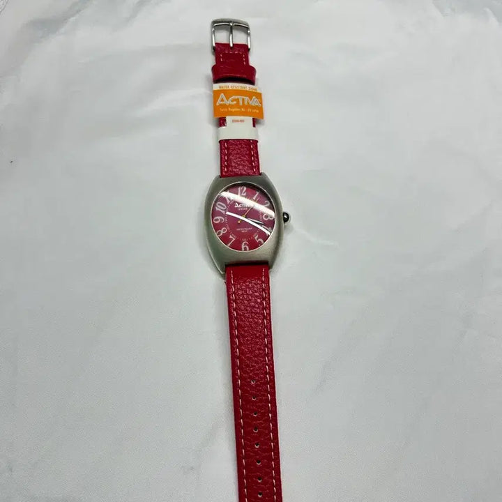 [BUNJANG] Activa Vintage Leather Watch Red / ACTIVA 빈티지 손목시계 레더 레드