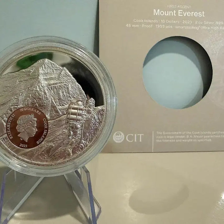 [BUNJANG] CIT Mint Everest Mountain 2oz Silver Coin Limited Edition / 명품 CIT사) 한정판 에베레스트 산 2온스 은화