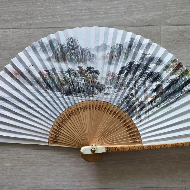 [BUNJANG] Shim Seok Painting 13-Knot Hapjukseon Folding Fan / 심석 선생님 그림 합죽선 13마디