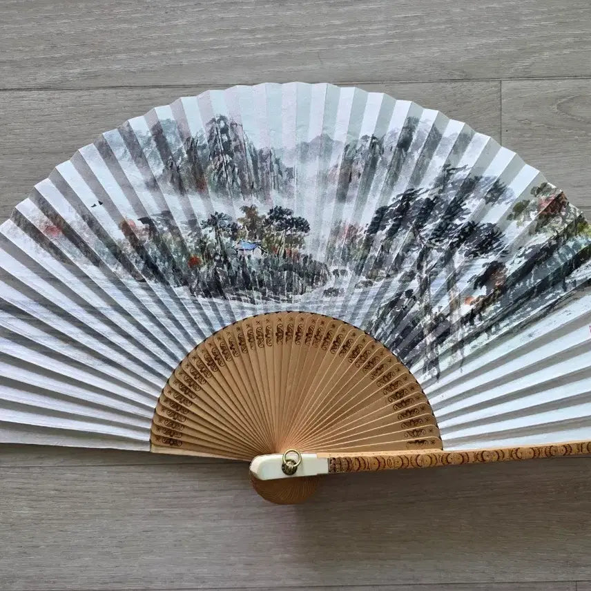 [BUNJANG] Shim Seok Painting 13-Knot Hapjukseon Folding Fan / 심석 선생님 그림 합죽선 13마디