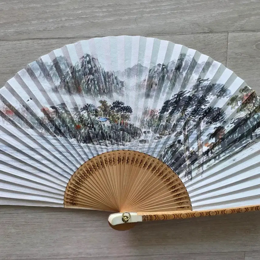 [BUNJANG] Shim Seok Painting 13-Knot Hapjukseon Folding Fan / 심석 선생님 그림 합죽선 13마디