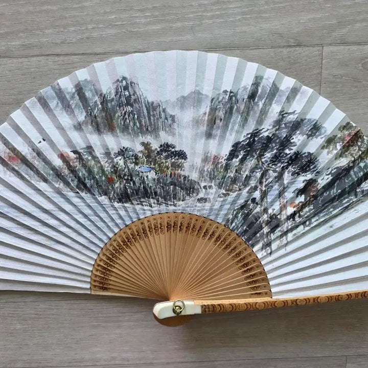 [BUNJANG] Shim Seok Painting 13-Knot Hapjukseon Folding Fan / 심석 선생님 그림 합죽선 13마디
