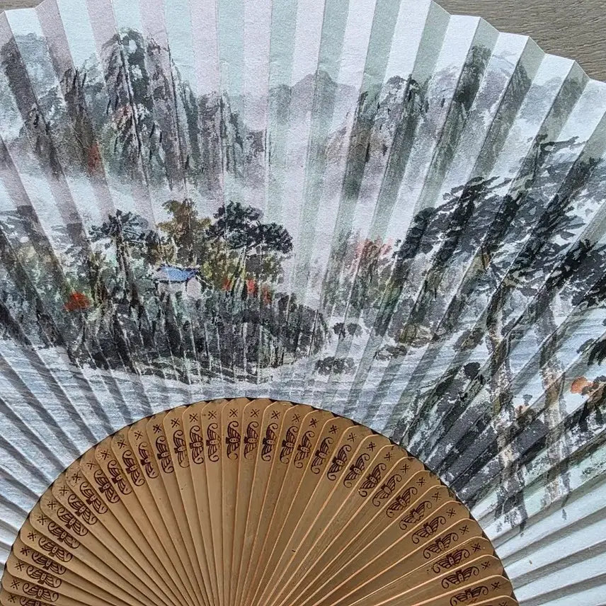 [BUNJANG] Shim Seok Painting 13-Knot Hapjukseon Folding Fan / 심석 선생님 그림 합죽선 13마디