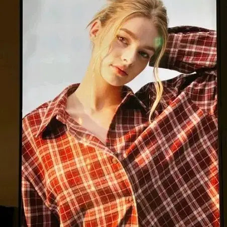 [BUNJANG] Liveary Red Checkered Shirt / 리브어리 레드 체크셔츠