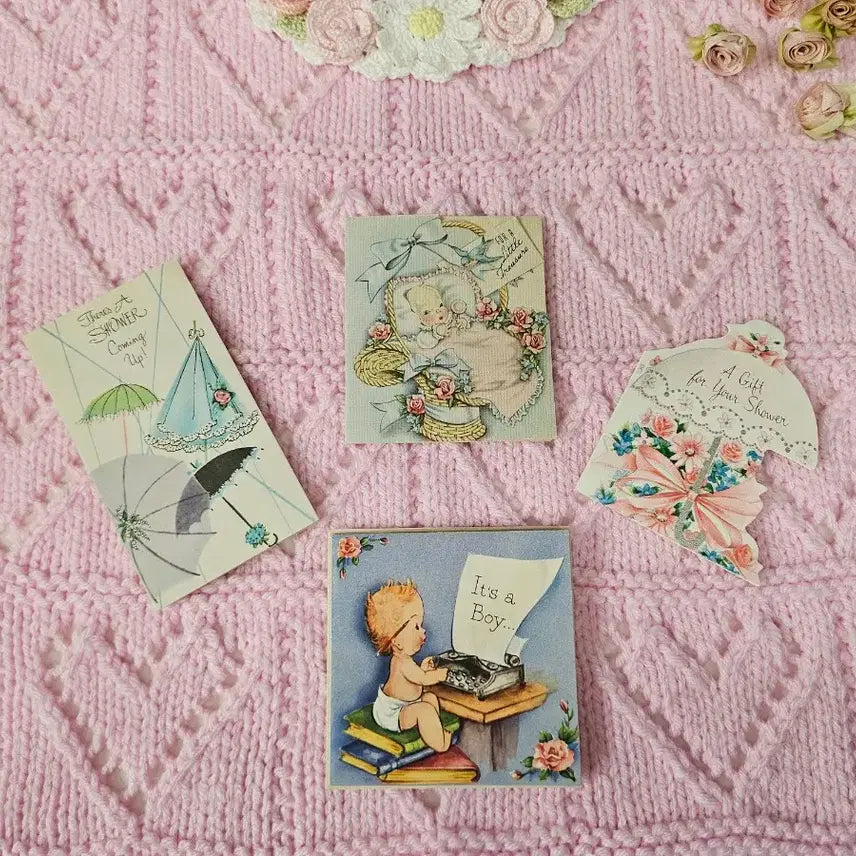 [BUNJANG] Vintage Baby Cards 4-Piece Set / 빈티지 베이비카드 4장set 판매