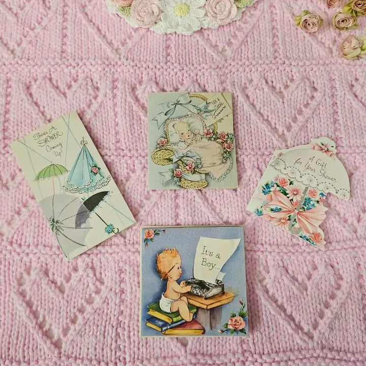 [BUNJANG] Vintage Baby Cards 4-Piece Set / 빈티지 베이비카드 4장set 판매