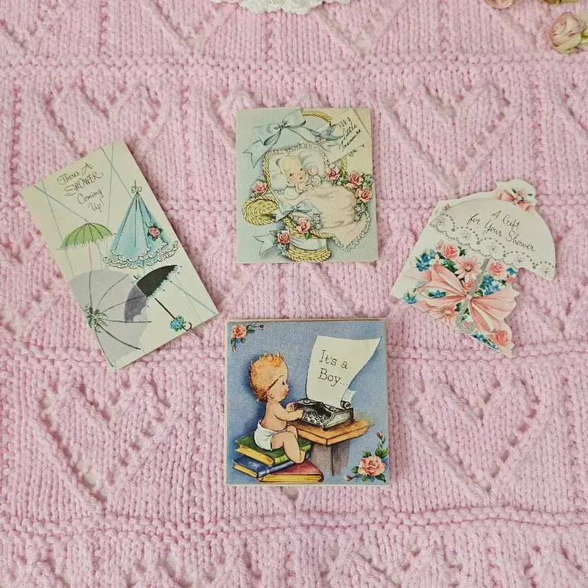 [BUNJANG] Vintage Baby Cards 4-Piece Set / 빈티지 베이비카드 4장set 판매