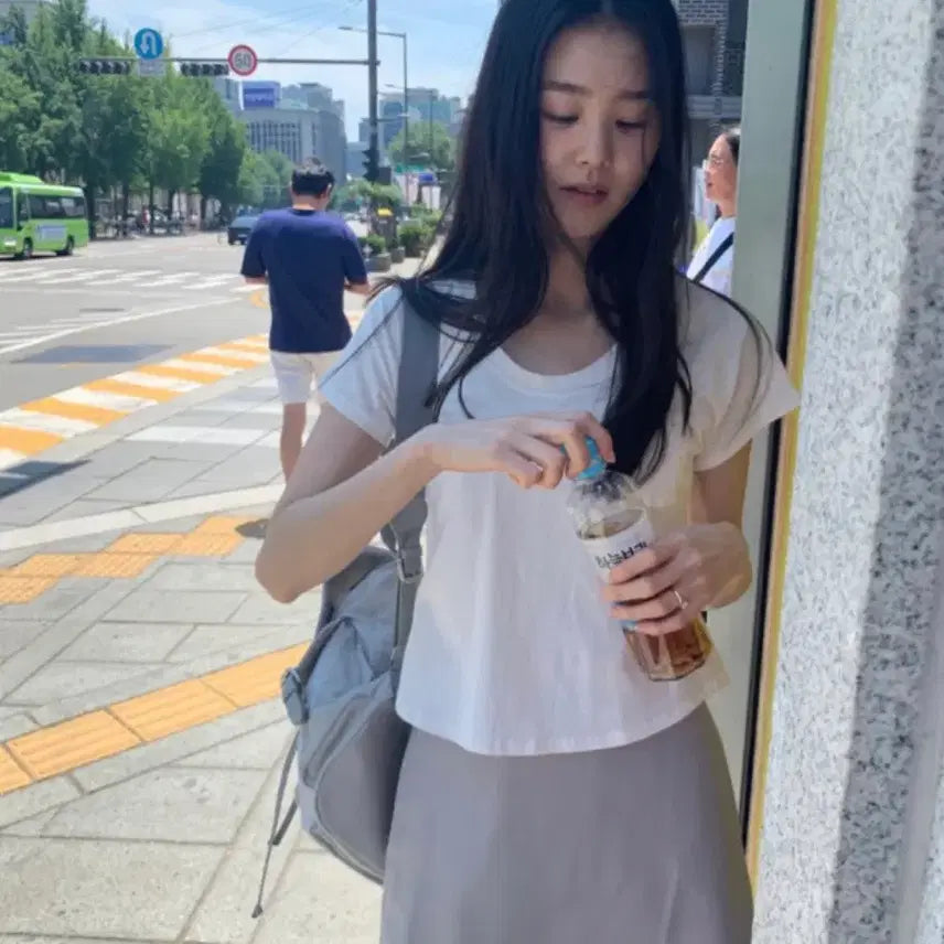 [BUNJANG] OINI Low-Rise Skirt - Subtle Blue-Grey / 오이니 제작 로우라이즈 스커트 제니오