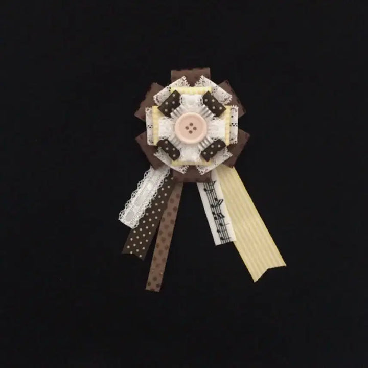[BUNJANG] Choco Banana Rosette Handmade Badge / 초코 바나나 로제트