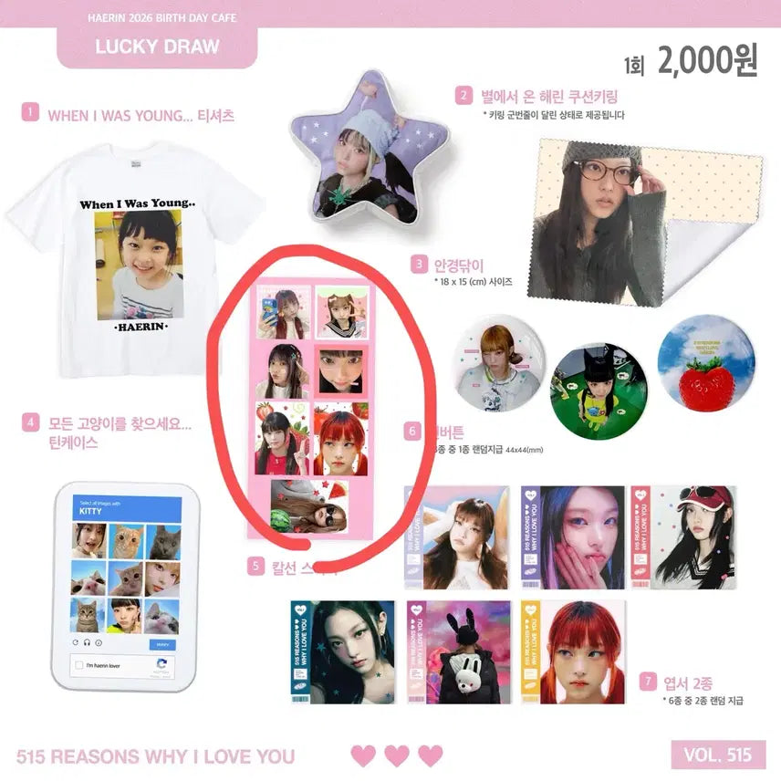 [BUNJANG] NewJeans Haerin Cafe Goods Lucky Draw Sticker / 뉴진스 해린 생카 굿즈