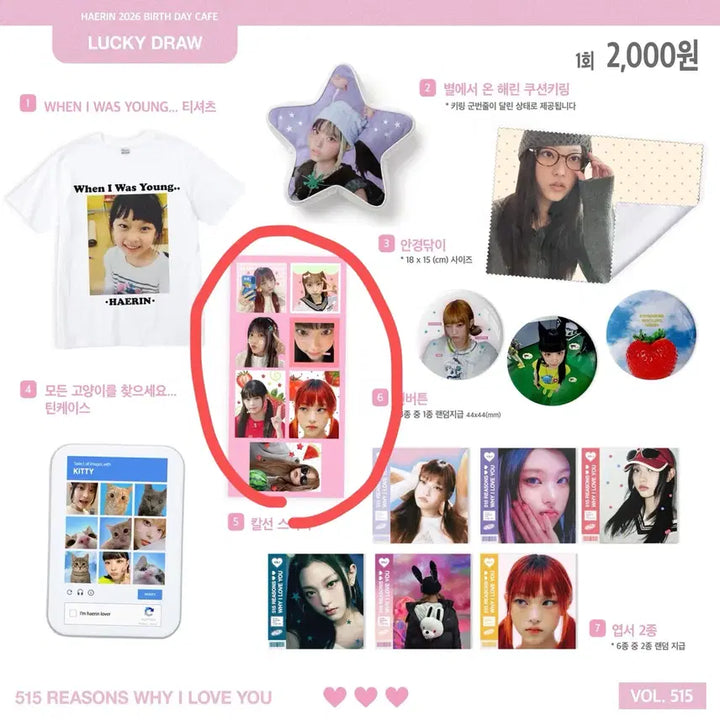 [BUNJANG] NewJeans Haerin Cafe Goods Lucky Draw Sticker / 뉴진스 해린 생카 굿즈