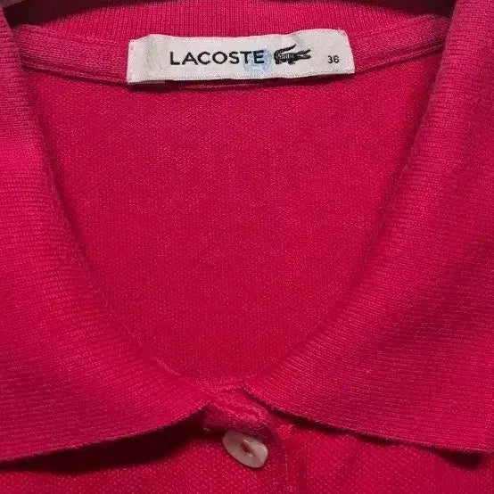 [BUNJANG] Lacoste Pink Short Sleeve Polo Shirt Size S / 라코스테 핑크색 반팔 카라티S