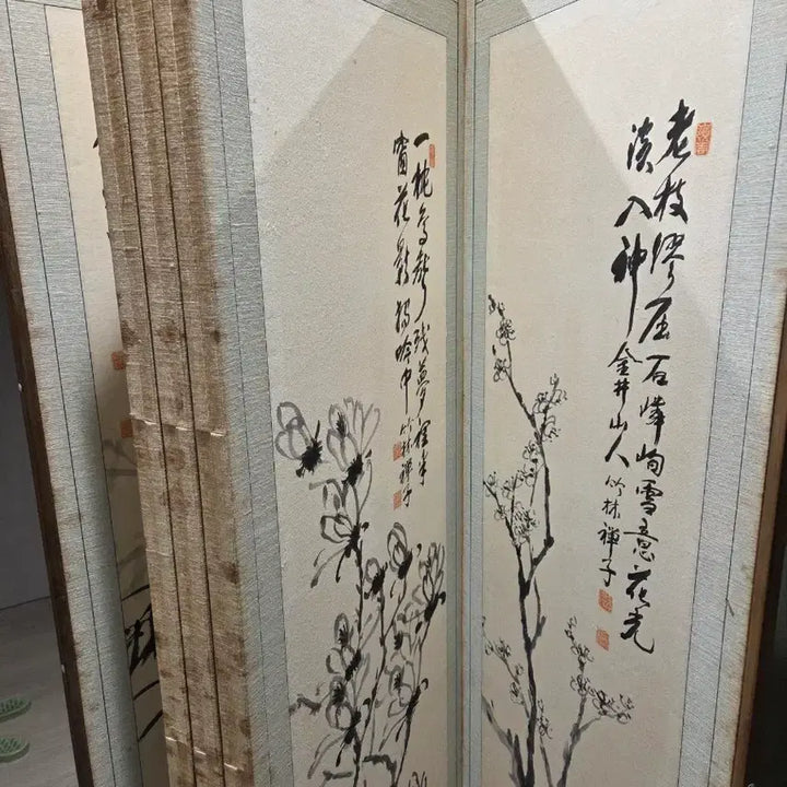 [BUNJANG] Eight-Panel Folding Screen with Bamboo Painting / 죽림선자 병풍  8폭