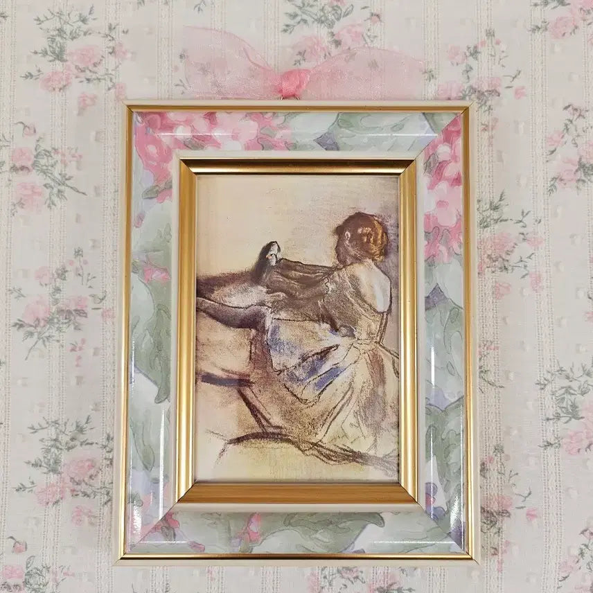 [BUNJANG] Vintage Floral Ballerina Framed Art / 빈티지 플로럴 발레리나 액자