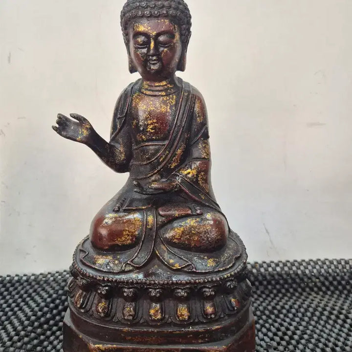 [BUNJANG] Antique Cast Iron Buddha Statue (Siddhartha Gautama) / 20년소장품  개금된 무쇠 석가모니불