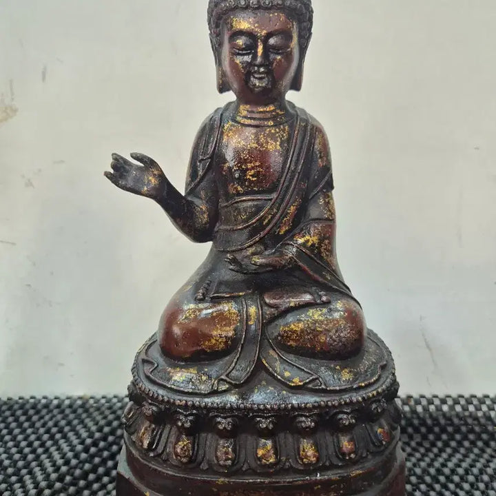 [BUNJANG] Antique Cast Iron Buddha Statue (Siddhartha Gautama) / 20년소장품  개금된 무쇠 석가모니불