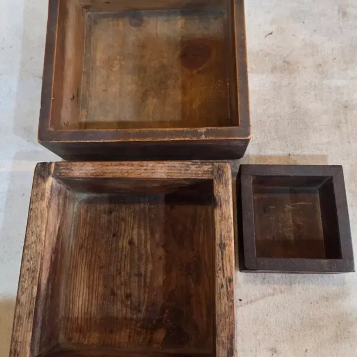 [BUNJANG] Vintage Wooden Rice Box Set (3 Pieces) / 연대좋은 상태 A급 됫박 3점