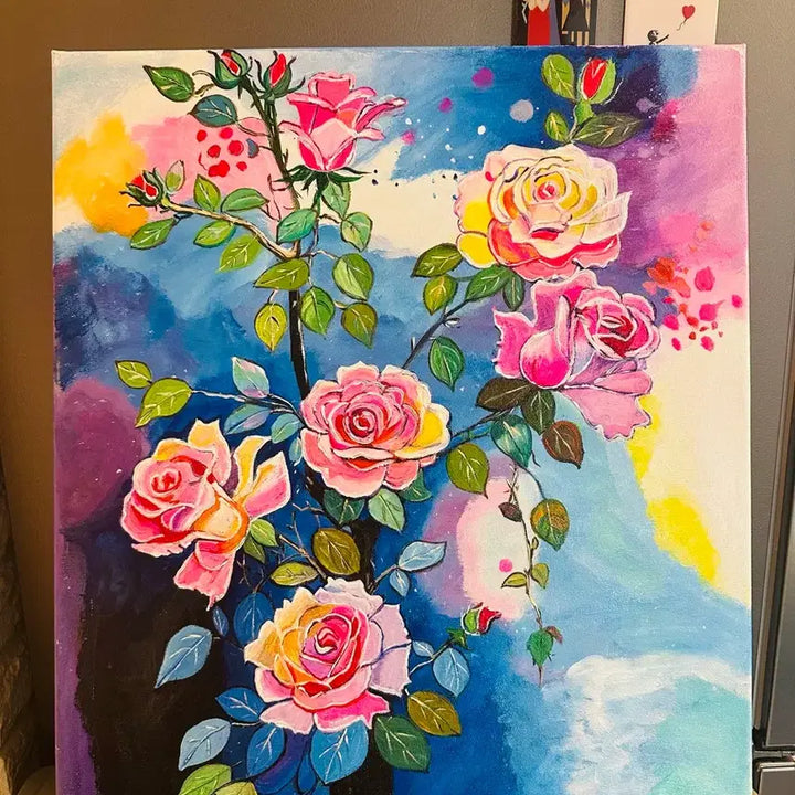 [BUNJANG] Rose Painting on Canvas / 장미꽃 그림 (캔버스)