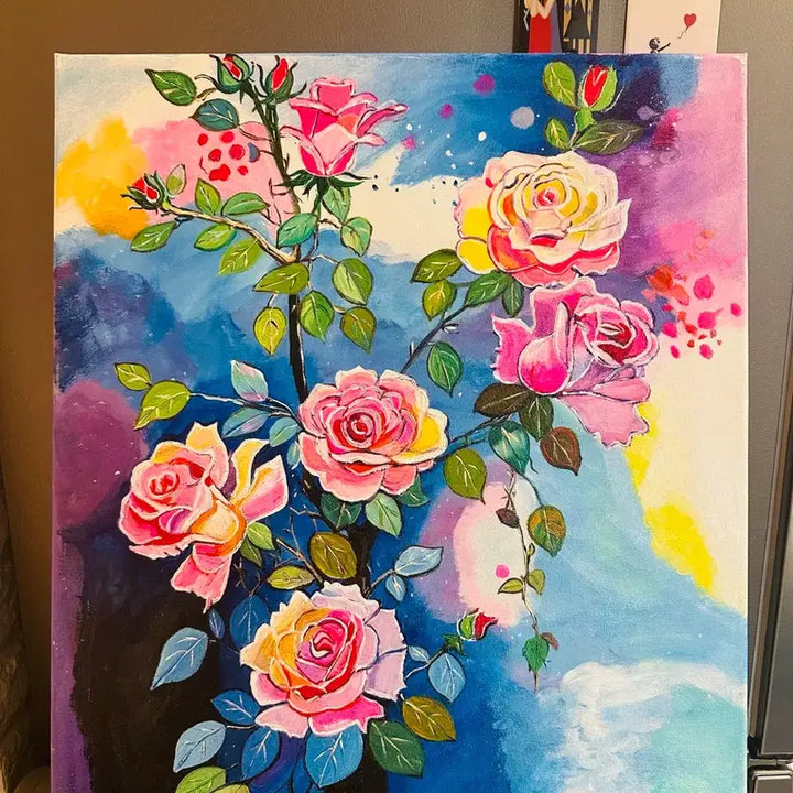 [BUNJANG] Rose Painting on Canvas / 장미꽃 그림 (캔버스)