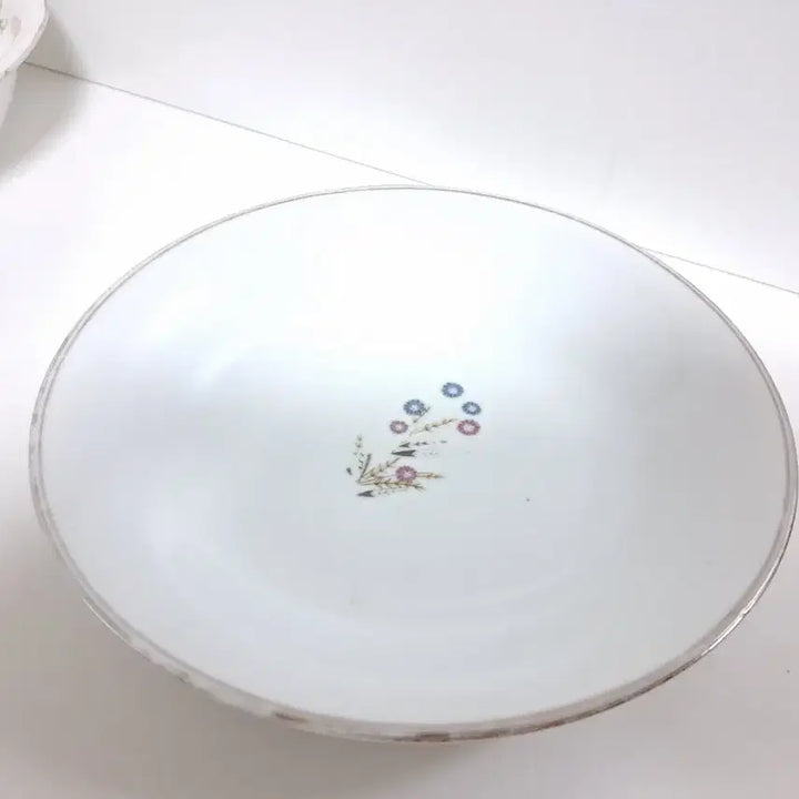 [BUNJANG] Daehan Pottery Floral Pattern Vintage Ceramic Plate Set (3pcs) / 자료용)대한도기 꽃무늬 빈티지 도자기 접시3p