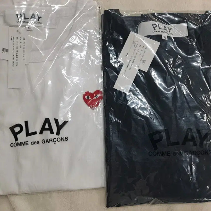 [BUNJANG] Comme des Garçons PLAY Short Sleeve T-Shirt / 꼼데가르송 플레이 흰색/검정 반팔