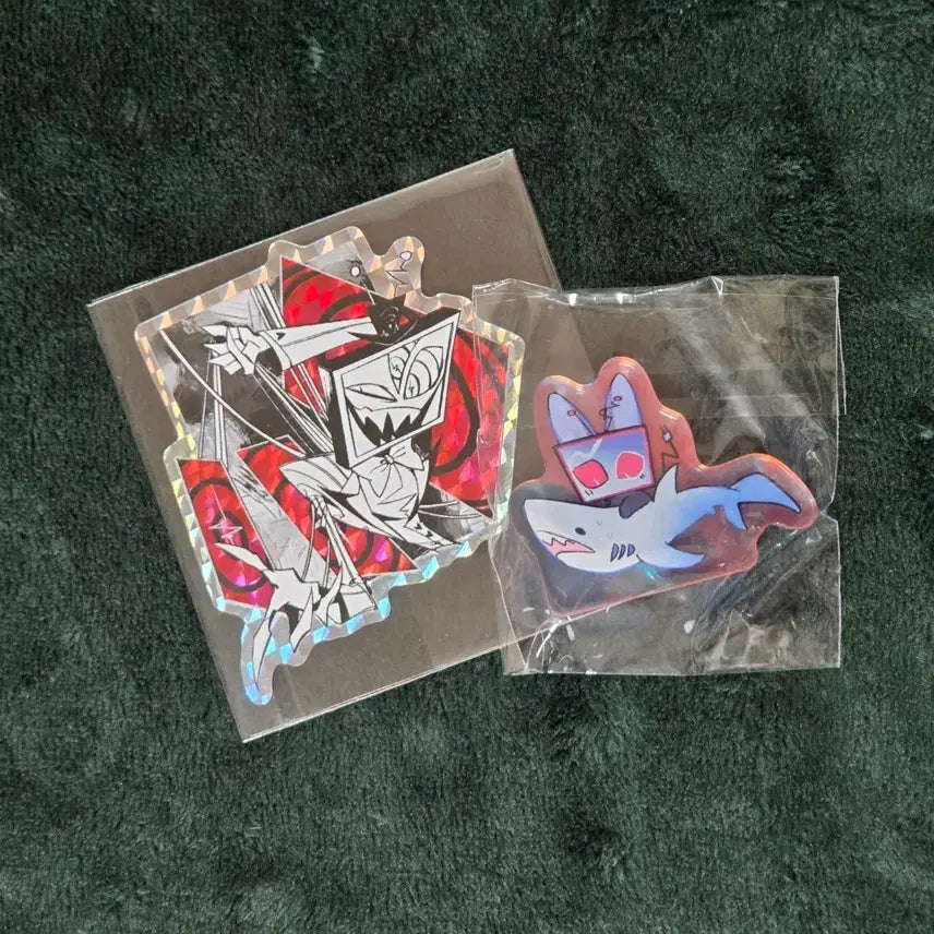 [BUNJANG] Hazbin Hotel Corotto Acrylic Block &amp; Sticker Set / 해즈빈 호텔 비공굿 복스 아크릴 블럭 코롯토 + 스티커