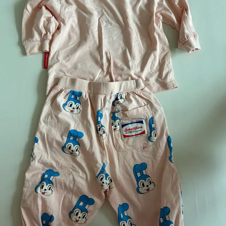 [BUNJANG] Bebe de Pino Pink Rabbit Two-Piece Set Size 85 / 베베드피노 핑크 토끼 상하복 85 상태좋음