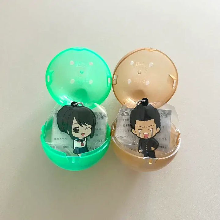 [BUNJANG] Gintama Gashapon Rubber Strap Keychain Set - Kondo &amp; Tae / (미개봉/일괄) 은혼 삼젯 캡슐 고무 마스코트 키링 러버스트랩 가챠